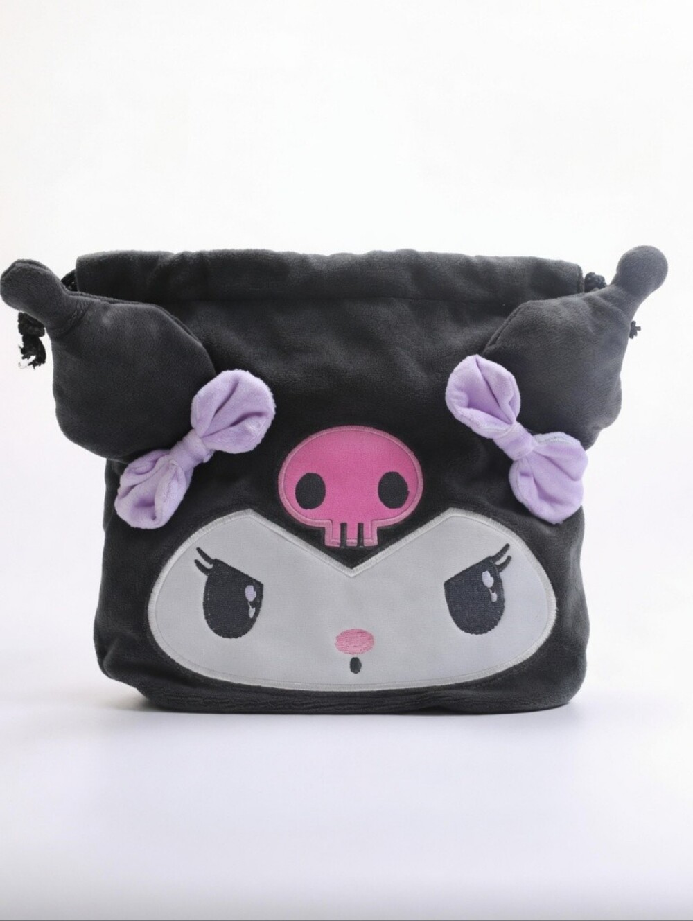 Kuromi Drawstring Velvet Bag 6.3 Inch